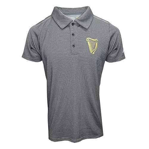 Guinness Harp Tape Performance Poloshirt für Herren, Schwarz, schwarz / grau, XXL