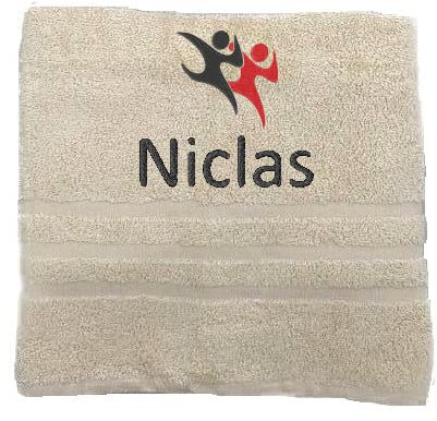 Personalisiertes Handtuch mit Namen Schön gestickter Sport Name Handbadetuch 100% Baumwollhandtuch Sportliche Motive Personalized Custom Towel with Name (100 x 50 cm, Tanz)