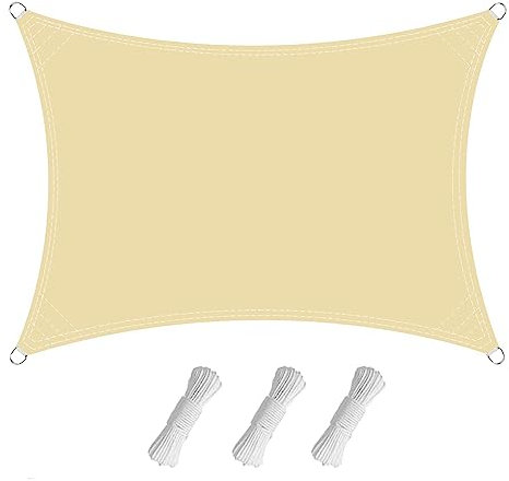 Sonnentuch Schattensegel, 3×5.5 M Sonnenschutz Set Viele Größe und Farben, Segeltuch Pergola, Wetterschutz Wasserabweisend UV-Schutz, 420D Oxford-Stoff Sonnensegel wasserdicht für Terrasse, Garten