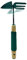 Tradineur - Azada Doble de Jardin - Azada y rastrillo - Facil manejo, Robusta y Resistente - Mango ergonomica con Goma - Longitud de 36 cm