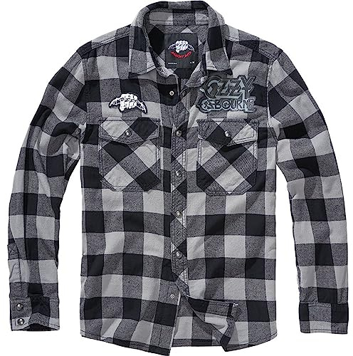 Brandit Ozzy Check Shirt Long Sleeve, Farbe: Black_Charcoal_ch, Größe: XXL