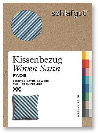 schlafgut Woven Fade Satin Kissenbezug 80x80 cm Red Fade gestreift in Premium Hotelqualität, Kopfkissenbezug einzeln mit 100% weicher Baumwolle