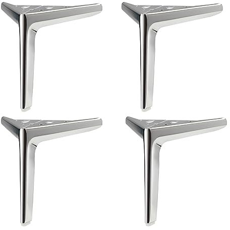 4 Stück Dreieck Möbelbeine,Metall Möbelfüße,Modern Dreieck Tischbeine,DIY Ersatz für Schrank Füße Tischbeine TV-Schrankfüße Sofa Füße andere Möbelbeine,Mit Schrauben,Silber (20cm/7.87in)