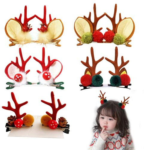 Lot de 10 Pinces à Cheveux en Bois de Noël, Pinces à Cheveux de Noël, Accessoires pour Cheveux de Noël pour Femmes, Pinces à Cheveux en Bois de Noël, Accessoires pour Cheveux de Noël pour Filles