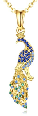 URONE Pfau Sterling Silber Pfau König der Vögel Halskette Geschenk für Frauen
