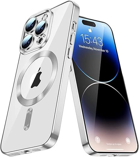 IMIRST Soft Phone Case for Apple iPhone 15 Pro - Super Mag-Safe & Wireless Charging Compatible Shockproof Classic Hybrid Slim Cover for Apple iPhone 15 Pro, YIX Silver