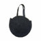 SHTGOI Damen Runde Strohtasche Vintage Handgemachte Umhängetasche Große Kapazität Strandtasche Böhmische Schultertasche Korbtasche mit Reißverschluss Geflochten Tasche für Reisen Urlaub Schwarz