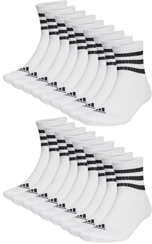 adidas 18 Paar C Sportswear MID 18p Mid Cut Socken Unisex Sportsocken, Farbe:White, Socken & Strümpfe:46-48