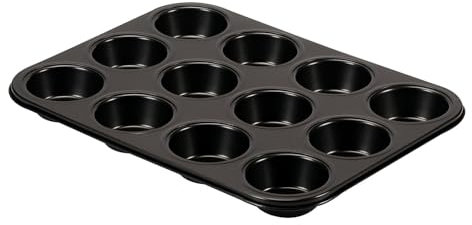 Barazzoni, Backform für 12 Muffins, Carbonstahl, antihaftbeschichtet, hergestellt in Italien