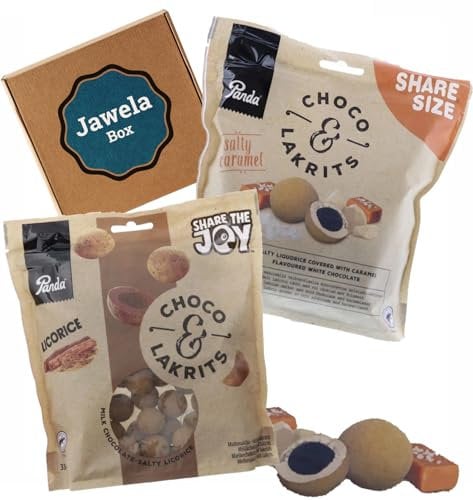Panda Lakritzkugeln mit Schokolade Probierset 300g & 330g Choco & Lakrits + Salty Caramel - Jawela Mix Set - finnische Licorice Kugeln - Gourmet Panda Lakritz Kugeln Probierpaket