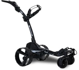 MGI Zip Navigator Elektro-Golftrolley für jedes Terrain, 36-Loch-Akku, Fernbedienung, inklusive Zubehör (Getränk, Regenschirm und GPS-Telefonhalter), Schwarz glänzend/Mattschwarz