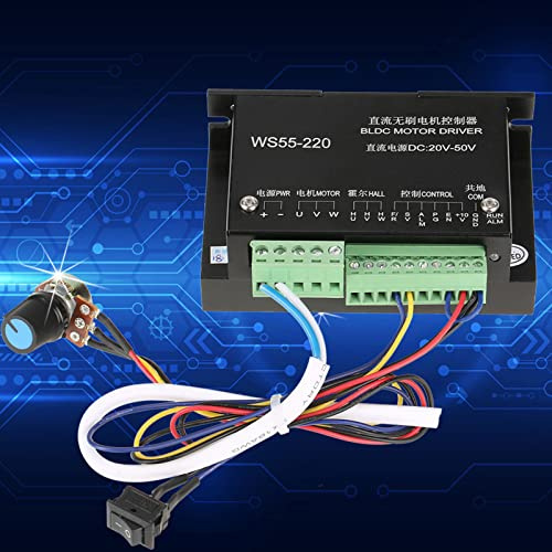 WS55-220 Motortreiber-Controller DC 48 V 500 W CNC-bürstenlose Spindel BLDC-Motortreiber-Controller mit Überspannung und Mehrfachschutz