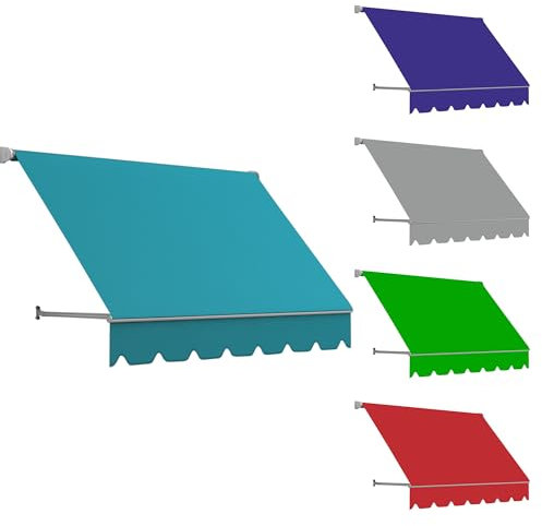 Tenda da Sole a Caduta Forzata, Personalizzabile con Mantovana Ondulata e Braccetti. Tempotest Parà o PVC, Motorizzata con Telecomando o Manuale in qualsiasi colore (L. 400 cm X S. 140 cm)