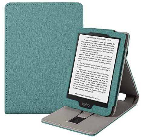 Vakarey Custodia per Kobo Clara 2E/Clara BW,Cover per il Sonno per Kobo Clara Colour Cover con Cinturino da Polso,Verde