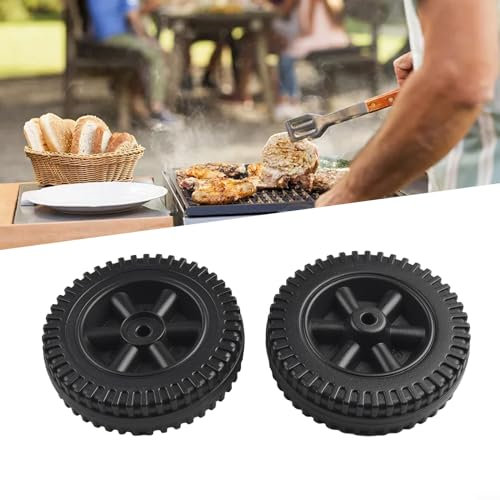 2 ruote per barbecue da 15,2 cm, ruote di ricambio in plastica, accessori per forno multifunzione, griglie a gas (nero)