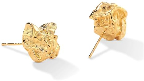ALRNBY Goldene Nugget-Ohrringe für Männer und Frauen, Diamant-Ohrstecker, zierliche Zirkonia, Perlmutt-Ohrringe, Silber-Ohrstecker, Hip-Hop, Fußball, Basketball, Ohrringe
