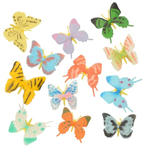 KONTONTY 12st Künstlicher Schmetterling Schmetterlingsverzierungen Kindergarten Lernspielzeug Kreatur Figuren Schmetterlingsnetze Kognitionsspielzeug Für Kinder Kinderspielzeug PVC