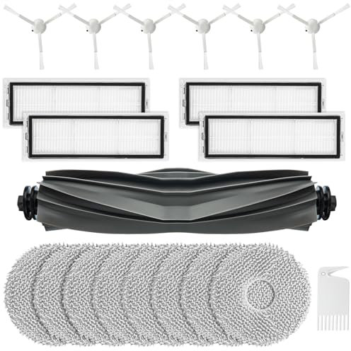 20er/set Ersatzteil Zubehör für Dreame L10s / L10 Ultra / L10 Prime Saugroboter mit 1 Hauptbürste 4 Filter 8 Wischtücher 6 Seitenbürsten 1 Reinigungsbürste