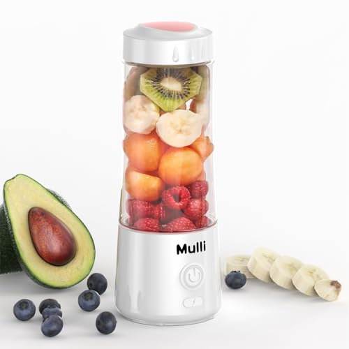 Mulli Portable Blender,USB Rechargeable Personal Mixer for Smoothie and Shakes, Mini Blender with Six Blades for Baby Food,Travel,Gym(Update)