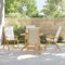Somanki Bistrostühle 4 STK. Klappbar mit Cremeweißen Kissen Bambus, Gartenstühle, Balkonstuhl, Terrassenstühle, Gartensessel, Garten Stühle, Gartenmöbel, Balkon Stühle - 3208927