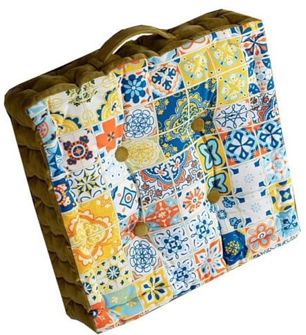 adadvo Sitzerhöhung Stuhl, Sitzkissen Garten bunt, sesselauflage Outdoor, stuhlkissen 40x40, bodenkissen Boho, sitzkissen Sessel senioren für stuhlerhöhung Erwachsene Auto gartenstuhl(402)
