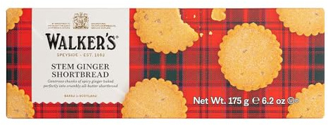 Walkers | Shortbread Stem Ginger | Schottisches Buttergebäck mit kandierten Ingwerstückchen | 175g