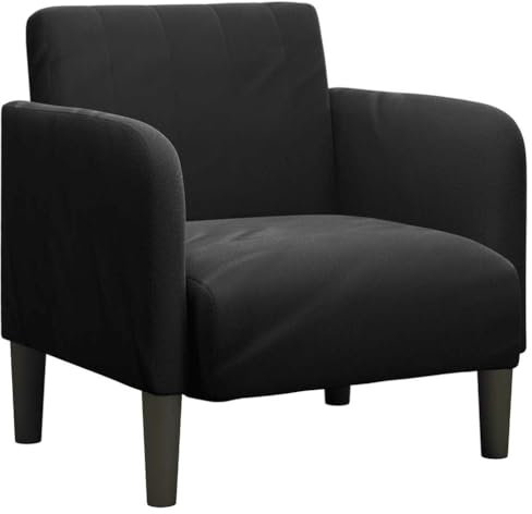 vidaXL Sillón con reposabrazos Terciopelo Negro 54 cm, sofá Individual, sofá cómodo, sillón de televisión, sofá, Asiento de sofá, sofá Relajante