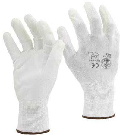 STI Guanti da lavoro Spalmati in PU poliuretano Bianco 9 L 1 Paio