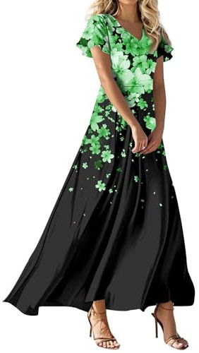 Générique Robe Femme Robes Longues Femmes Été Taille Empire Chic Et Elegant Jupe Longue Boheme Tailleur Robe De Mariage Invitée Femme Princesse Adulte Caftan Marocain Enceinte Communion (A26,XL)