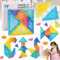 Truee Children's Geometric Shapes Puzzles, Travel Tangram Puzzle, Montessori Iq Games, Tangrams Children's Montessori Geometric Puzzle, Safe and Easy to Carry, Educational Toys and Creative Puzzles