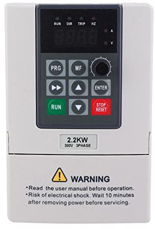 Ejoyous VFD Variateur de Fréquence Onduleur, 380V 2,2KW 3-Phases Universel Contrôleur de Vitesse Réglable CNC Moteur Variateur Convertisseur Couple Élevé Large Plage de Vitesse