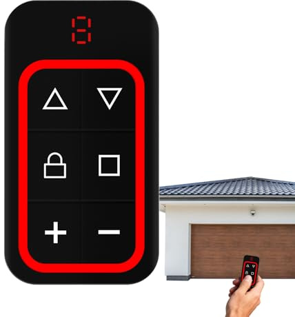 Telecomando da garage | 6 tasti | Apriscatole per cancelli e porte, per uso domestico, esterno, accesso al veicolo, sicurezza della proprietà e accesso quotidiano