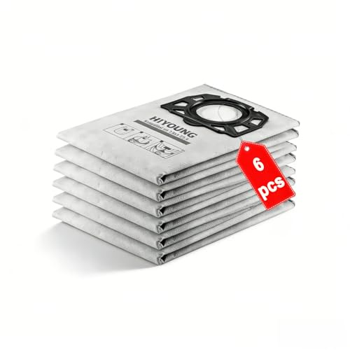 6 Sacs à Poussière compatibles avec Kärcher WD4-WD7 KFI 489 2.863-355.0 | Sacs de rechange d'aspirateur pour WD4 WD5 WD6 WD5P WD6P Premium WD7 MV4 MV5 MV6 KFI 487 2.863-006,Sacs pour rénovation