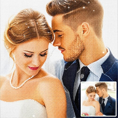 Bemaystar 5D Diamond Painting Eigenes Foto – Custom Benutzerdefinierte Design Diamant Full Bilder, Diamond Painting Personalisiert,Set für Erwachsene Home Decor 40x50cm
