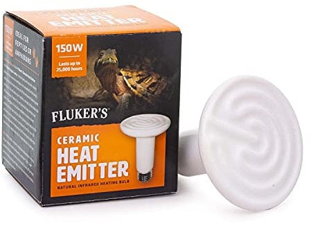 Fluker's Ceramic Heat Emitter, Natural Infrared Heating Bulb for Reptiles, 150 Watt