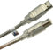 USB 2.0 Kabel A/Stecker - B/Stecker, 5 m, doppelt geschirmt, Silber/transparent