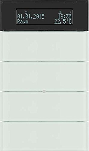 Teclado con termostato y display, 4 fases, berker B.IQ de hager, cristal blanco polar