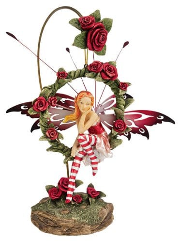 Design Toscano QS232882 Progetto Toscano Radiante Rosa Penzoloni Fata Scultura con Stand, Multicolore