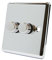 AET CPC2GDIMLED Polished Chrome Classical 250W-10 Amp Double 2 Gang 2 Way 250W LED Light Dimmer Switch, 240 V