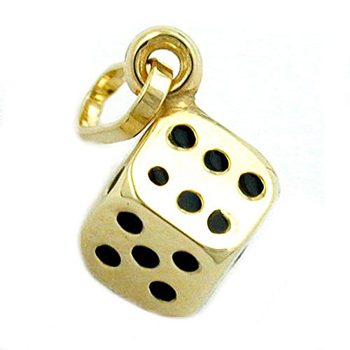 Anhänger Goldwürfel Würfel Spielwürfel aus 375 Gold Gelbgold glänzend Damen