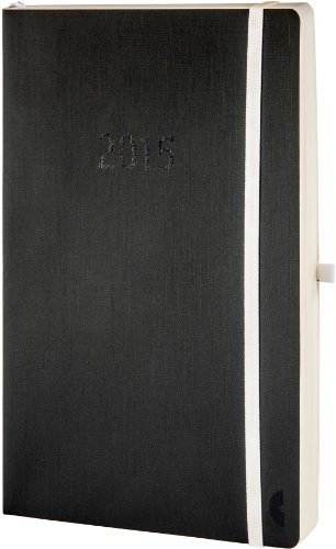 Chronoplan 50945 Buchkalender Chronobook, Black Edition A5, Tagesplan 2015, 1 Stück, schwarz