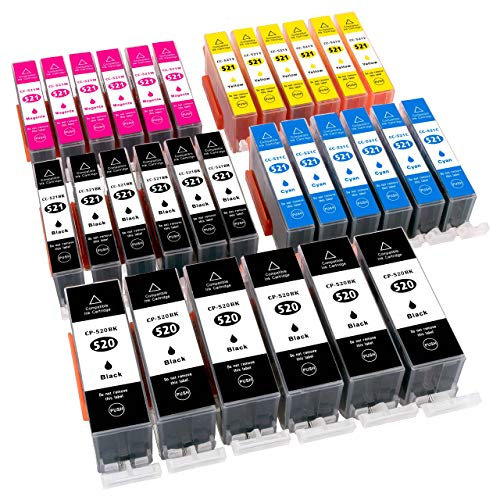 ESMONLINE komp. Druckerpatronen als Ersatz zu Canon PGI-520 / CLI-521 für Canon Pixma MP 540 550 560 620 630 640 980 990 MX 860 870 iP 3600 4600 4700 (30er Set)