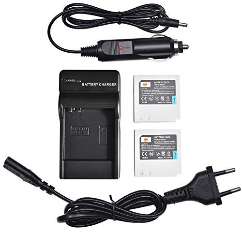 DSTE 2-Pack Rechange Batterie et DC50E Voyage Chargeur Compatible pour Samsung IA-BP85ST VP-HMX10 VP-HMX10C VP-HMX20C VP-MX10 VP-MX20 VP-MX25 HMX-H100 HMX-H104 HMX-H105 HMX-H106 SC-HMX10 SC-HMX20C