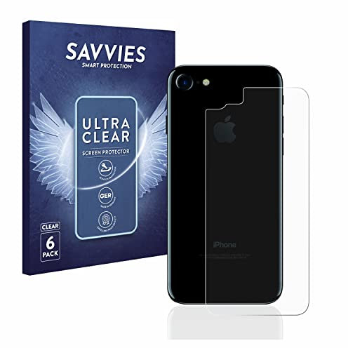 Savvies 6 Pack Screen Protector compatible with Apple iPhone 7/8 / SE 2 2020 Back (entire surface) Protection Film Clear
