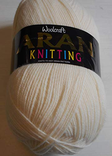 Woolcraft Aran Knitting Yarn 400g With Wool 7131 Cream