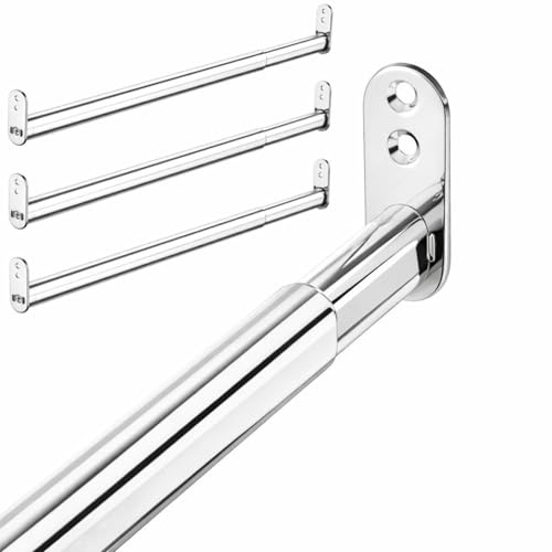 SOTECH 3 x Schrankstange Chrom oval ausziehbar von 400-600 mm | Kleiderstange Teleskop-Schrankrohr