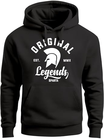 Neverless Hoodie Herren Original Legends Gladiator Sparta Kapuzen-Pullover Streetwear