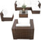 XINRO XXXL Lounge Gartenmöbel Eck Set Balkon erweiterbar - Loungeset Polyrattan - braun-Mix - Gartenmöbel XXXL Lounge Möbel Set - Gartenlounge Set inkl. Lounge Ecke + Sessel + Hocker + Tisch + Kissen