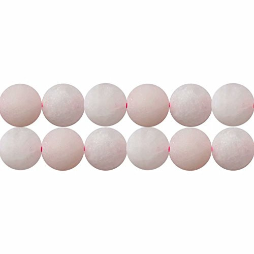 SKYBEADS Perlen Rosenquarz Mattiert Runde 6mm Naturstein Perlen zum Auffädeln 38cm Strang Approx 60 Stück