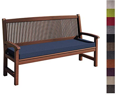 sunnypillow Bankauflage Outdoor - Stuhlkissen mit abnehmbarem Bezug - Sitzkissen für Bank - Bankpolster Polsterauflage Auflage für Gartenbank - 160 x 50 x 5cm - Bankkissen für Gartenmöbel Blau
